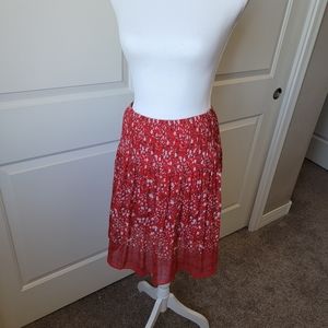 NWT Max Studio red floral skirt size small